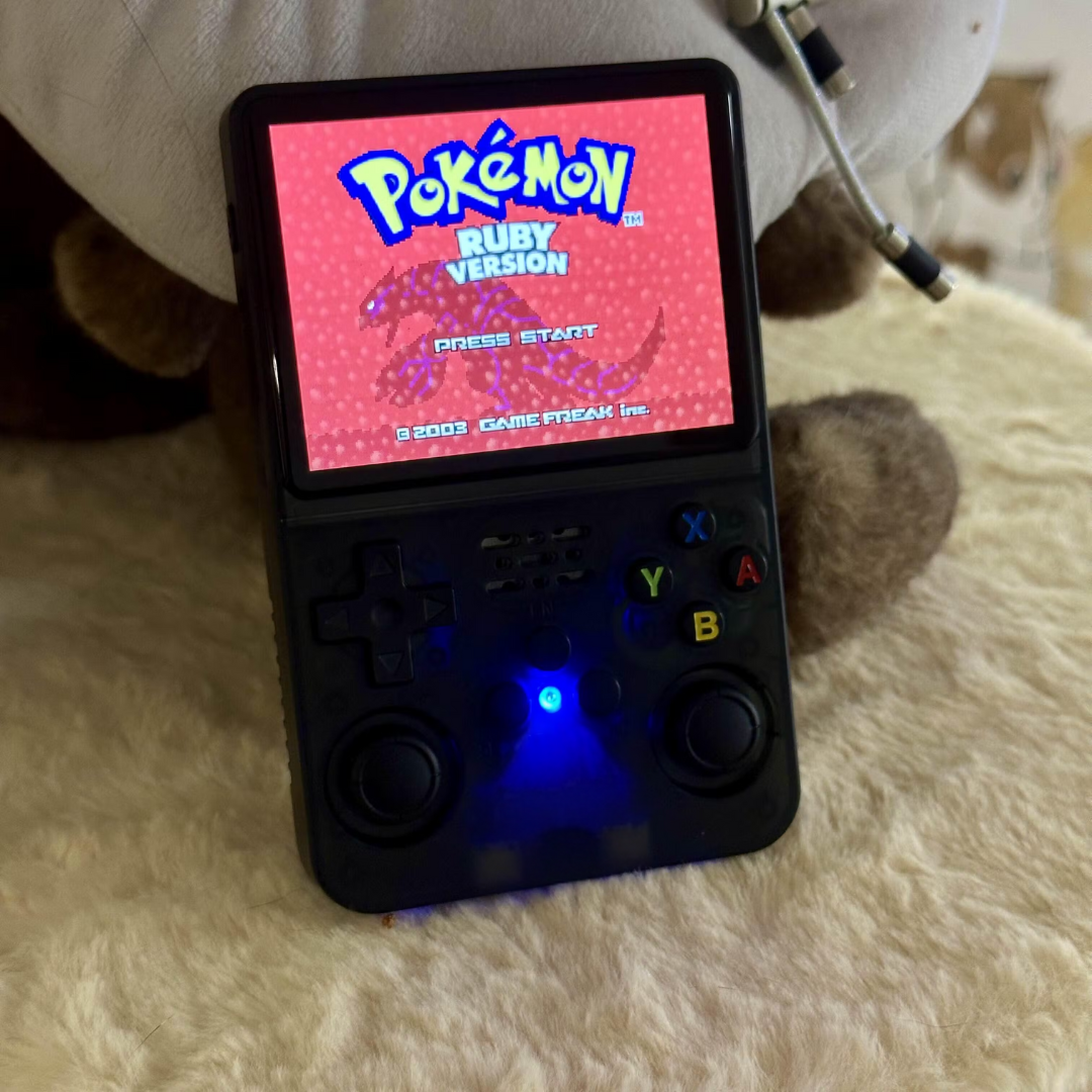 Handheld showing Pokémon intro
