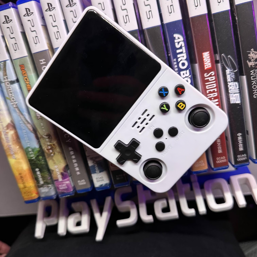 Bright menu screen on handheld console