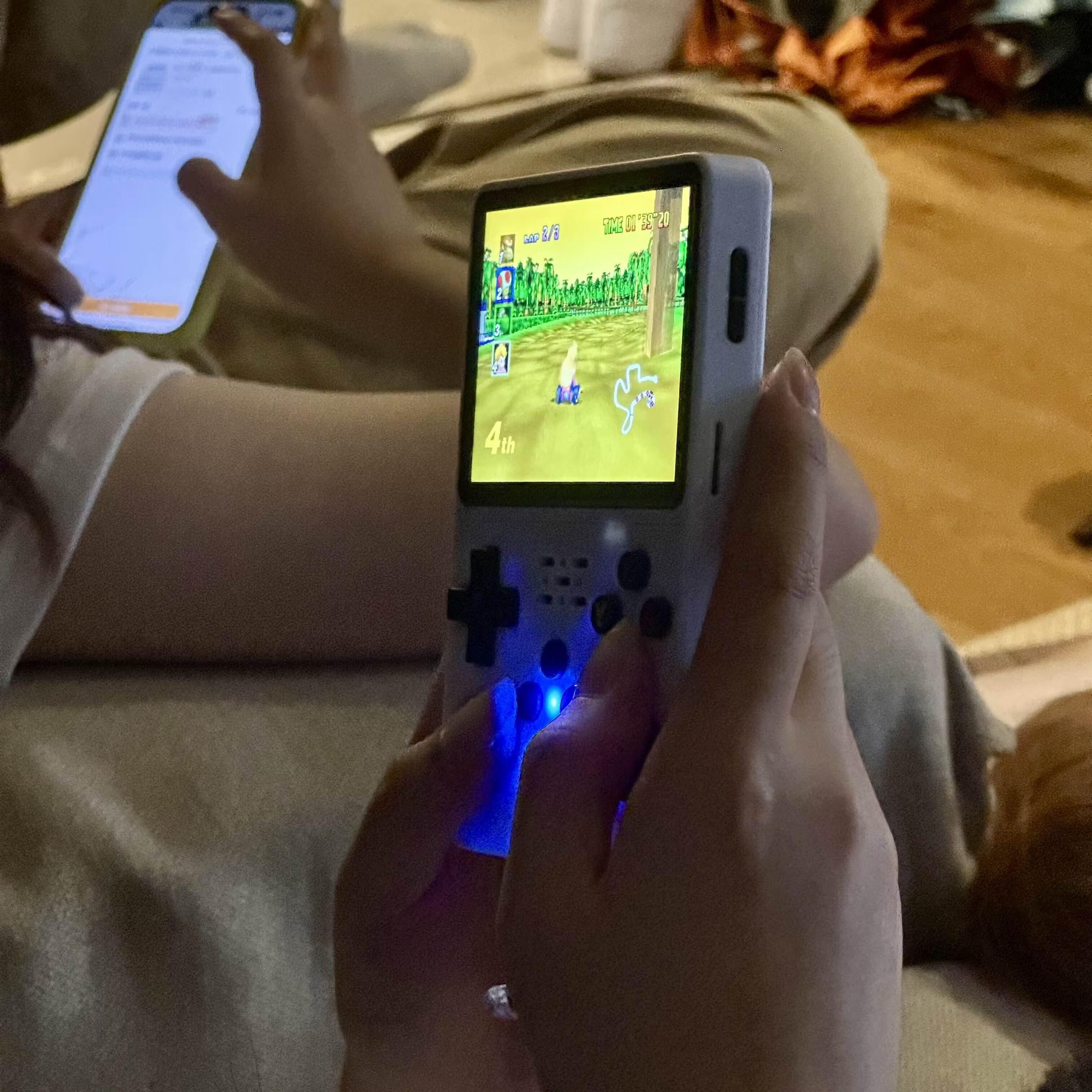 Close-up of RetroLabs® Play showing pixel art